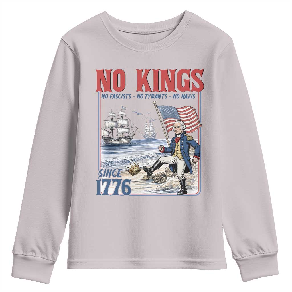 No Kings Since 1776 George Washington Youth Sweatshirt Political Humor Gift