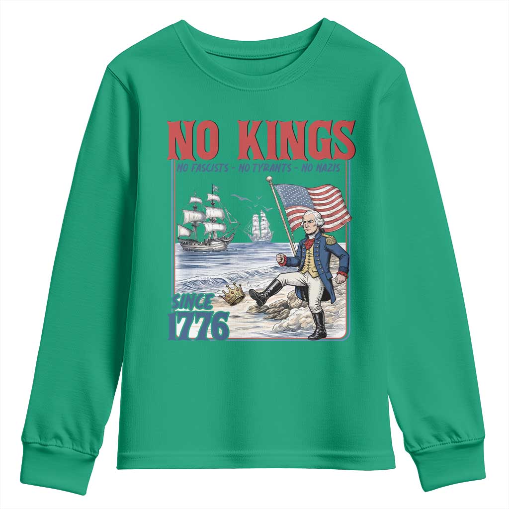 No Kings Since 1776 George Washington Youth Sweatshirt Political Humor Gift