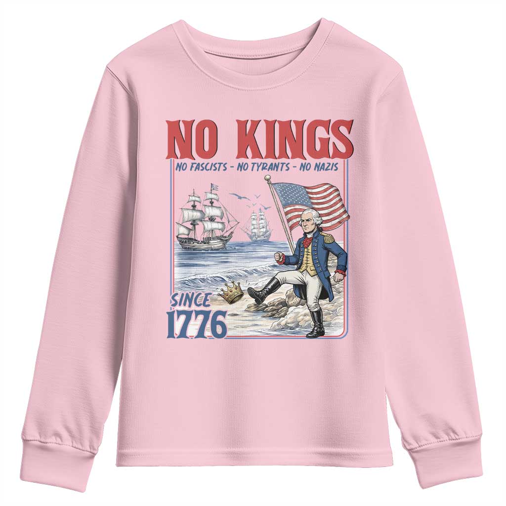 No Kings Since 1776 George Washington Youth Sweatshirt Political Humor Gift