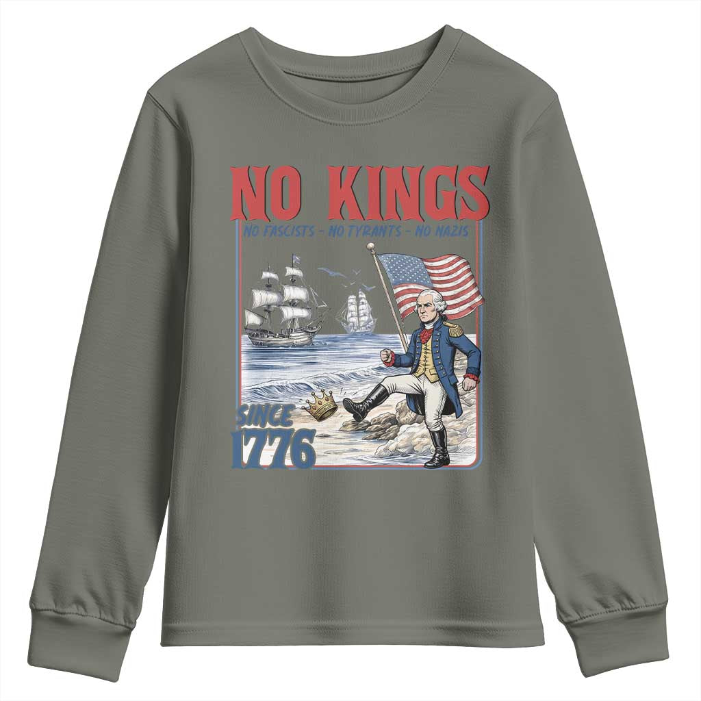 No Kings Since 1776 George Washington Youth Sweatshirt Political Humor Gift