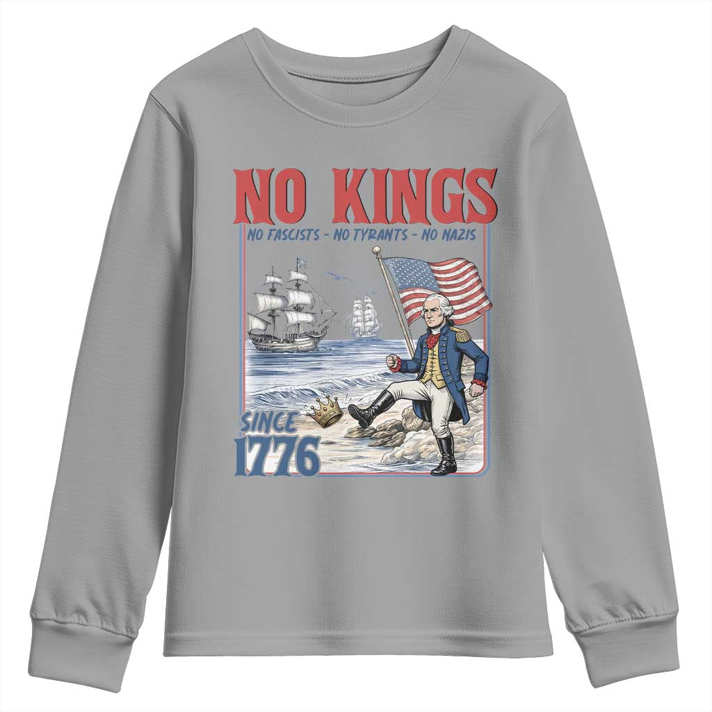 No Kings Since 1776 George Washington Youth Sweatshirt Political Humor Gift