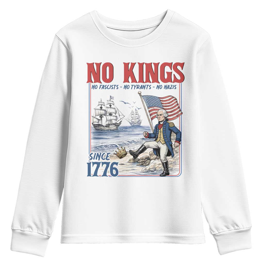 No Kings Since 1776 George Washington Youth Sweatshirt Political Humor Gift