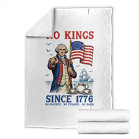 American Patriot George Washington No Kings Throw Blanket Political Humor Gift