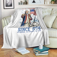 American Patriot George Washington No Kings Throw Blanket Political Humor Gift