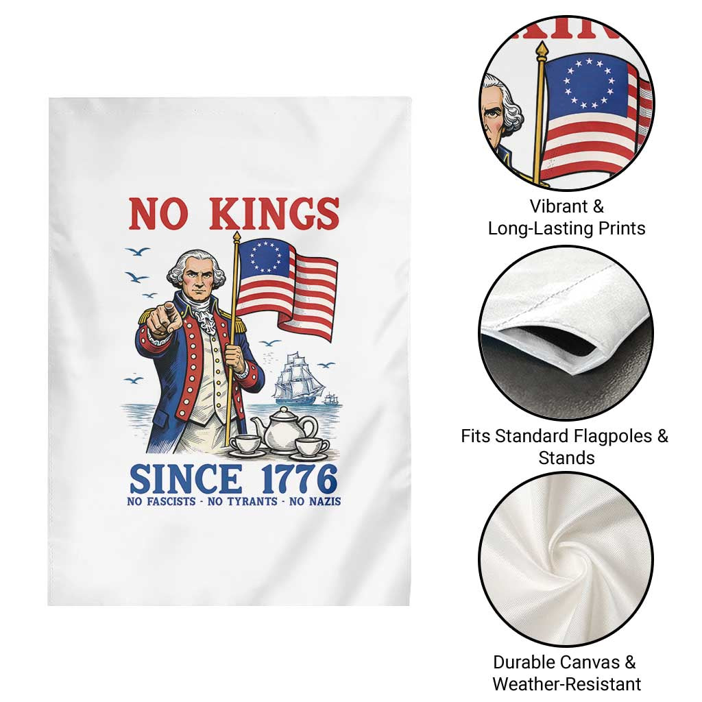 American Patriot George Washington No Kings Garden Flag Political Humor Gift