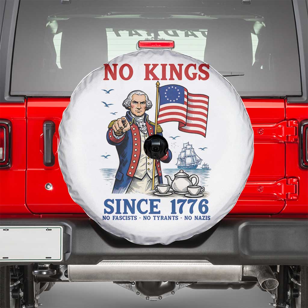 American Patriot George Washington No Kings Spare Tire Cover Political Humor Gift