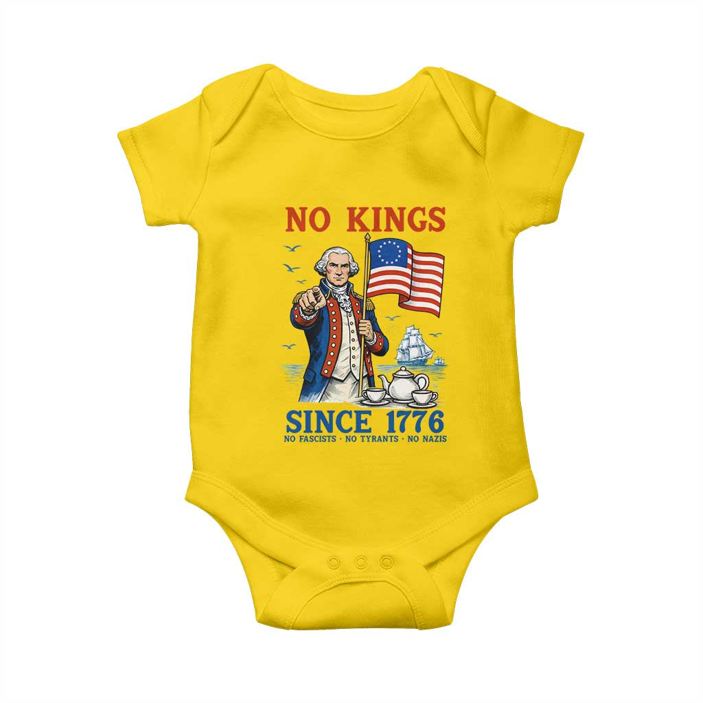American Patriot George Washington No Kings Baby Onesie Political Humor Gift