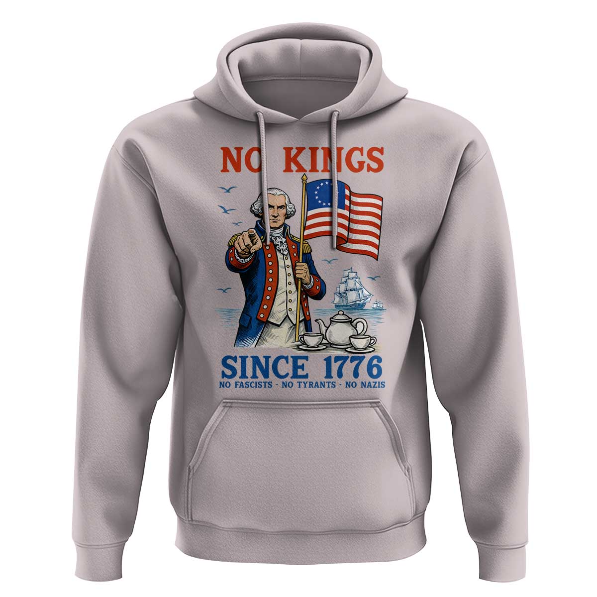 American Patriot George Washington No Kings Hoodie Political Humor Gift
