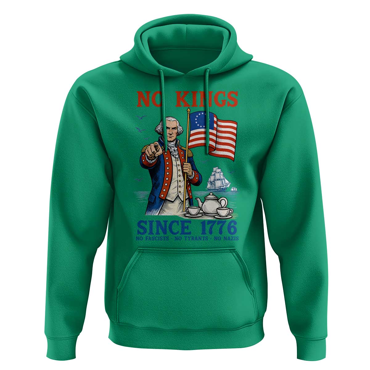 American Patriot George Washington No Kings Hoodie Political Humor Gift