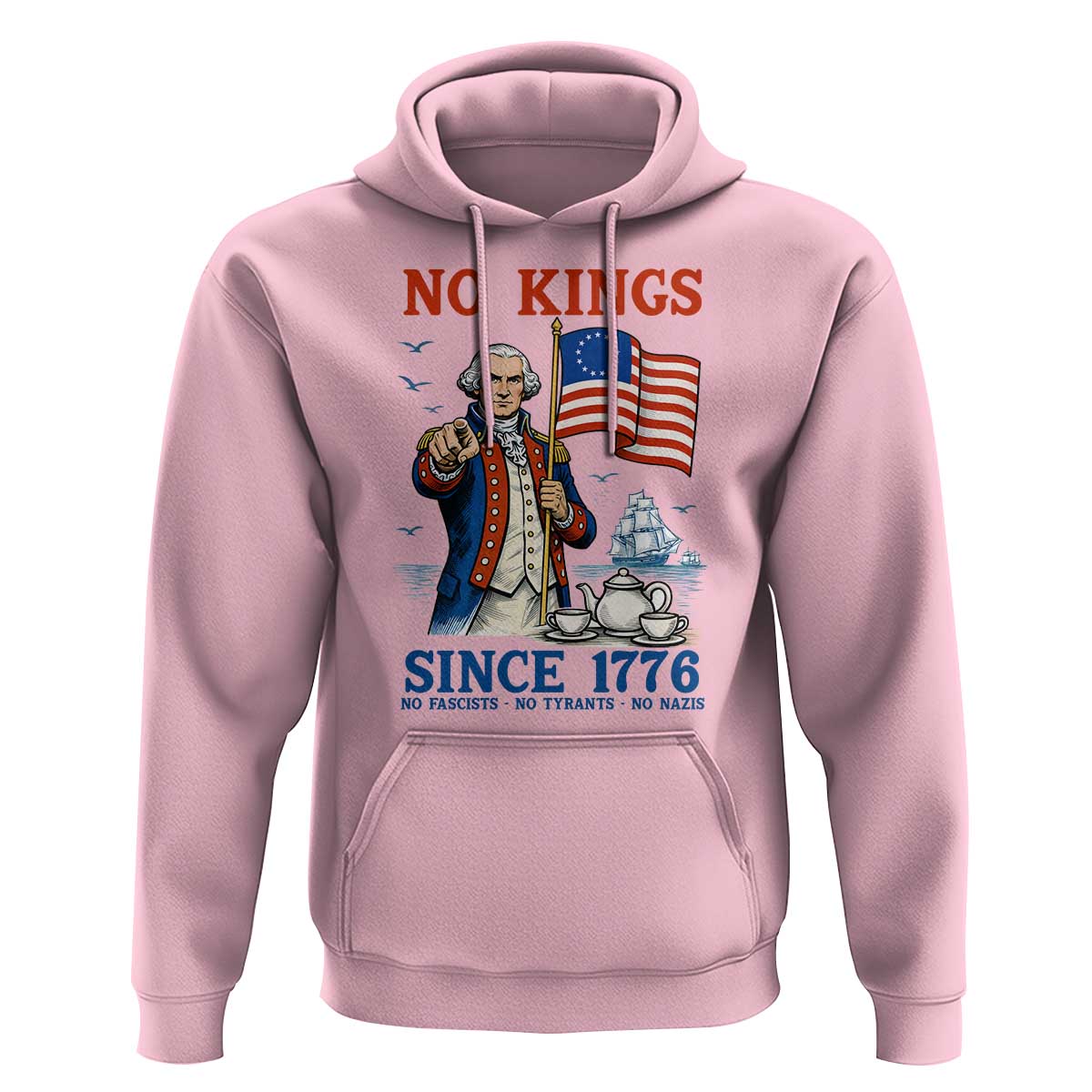 American Patriot George Washington No Kings Hoodie Political Humor Gift