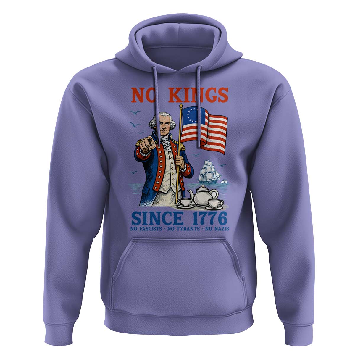 American Patriot George Washington No Kings Hoodie Political Humor Gift