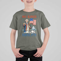 American Patriot George Washington No Kings T Shirt For Kid Political Humor Gift
