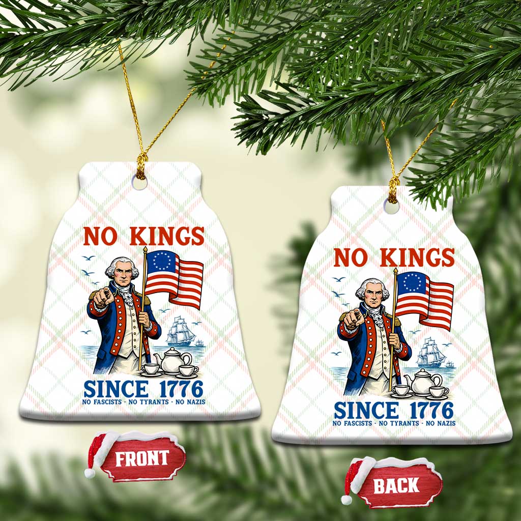American Patriot George Washington No Kings Ceramic Ornament Political Humor Gift