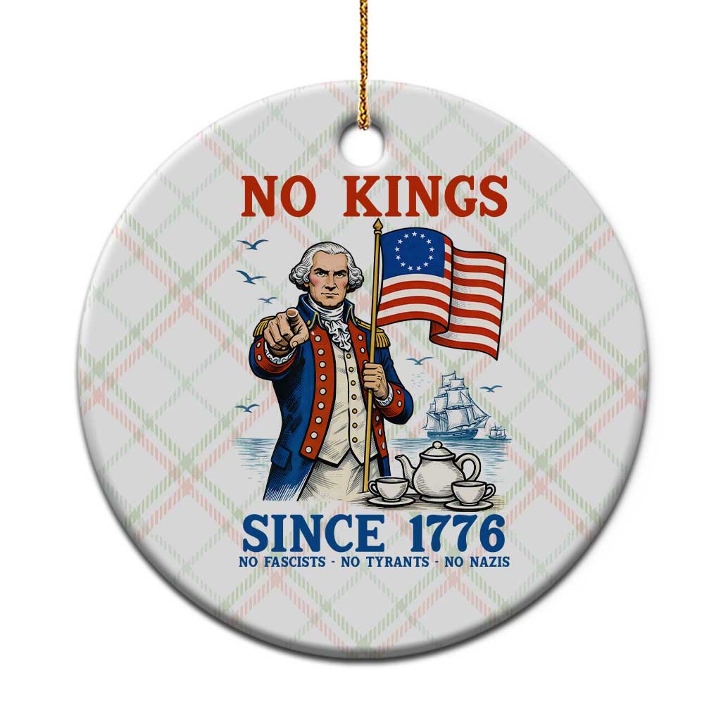 American Patriot George Washington No Kings Ceramic Ornament Political Humor Gift