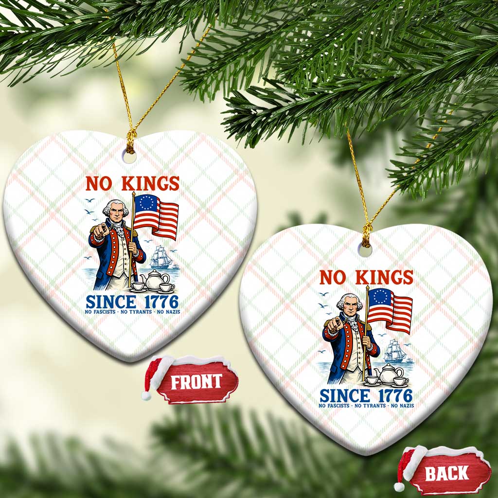 American Patriot George Washington No Kings Ceramic Ornament Political Humor Gift