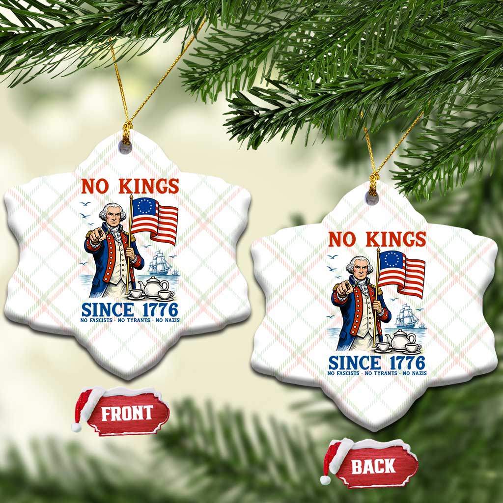 American Patriot George Washington No Kings Ceramic Ornament Political Humor Gift