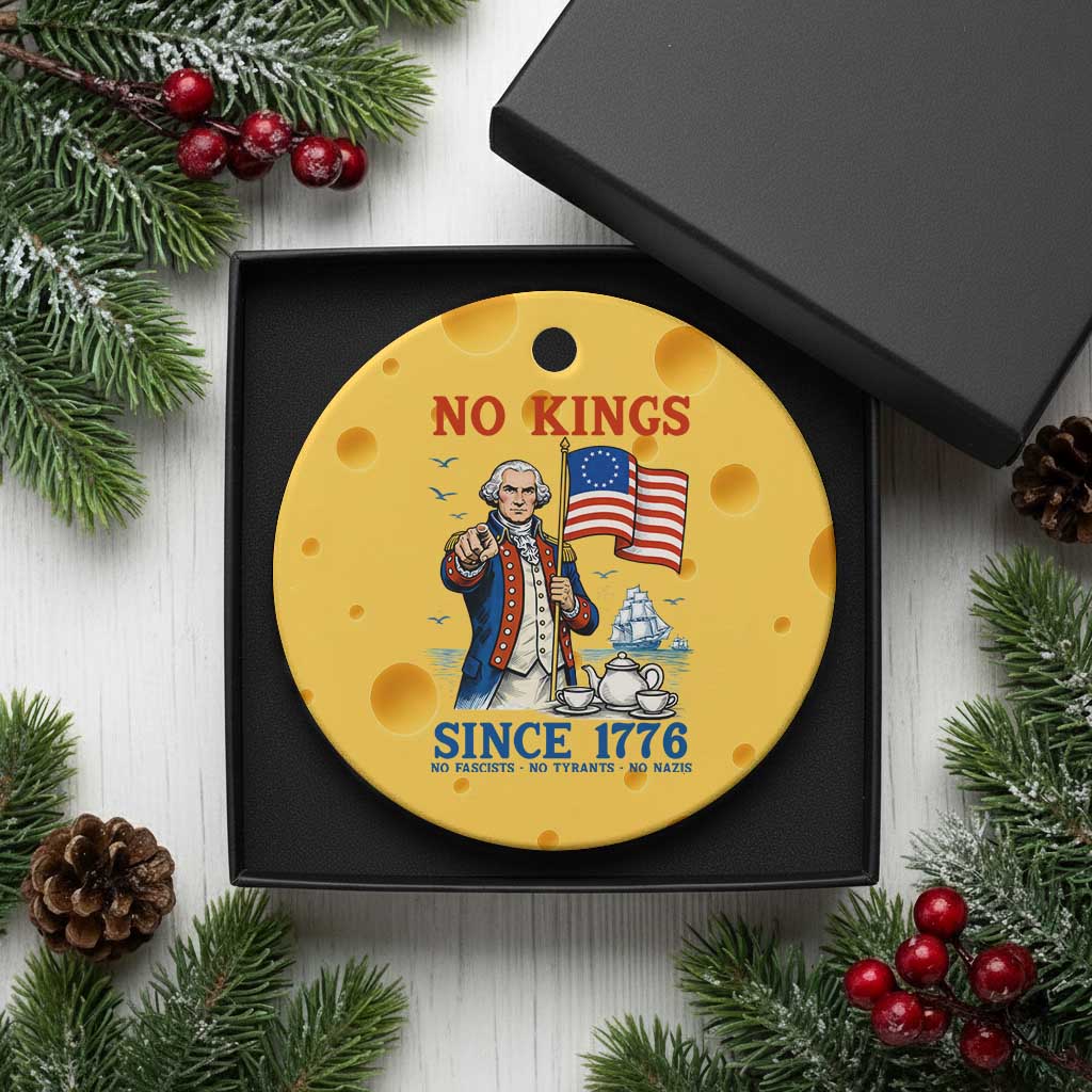 American Patriot George Washington No Kings Ceramic Ornament Political Humor Gift