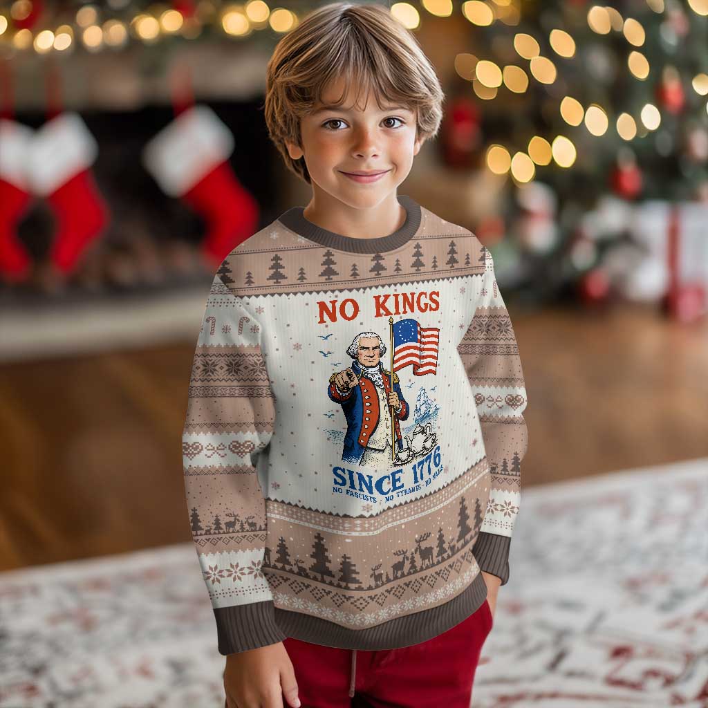 American Patriot George Washington No Kings Ugly Christmas Sweater Political Humor Gift