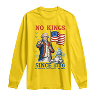 American Patriot George Washington No Kings Long Sleeve Shirt Political Humor Gift