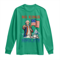 American Patriot George Washington No Kings Long Sleeve Shirt Political Humor Gift