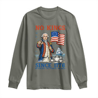 American Patriot George Washington No Kings Long Sleeve Shirt Political Humor Gift