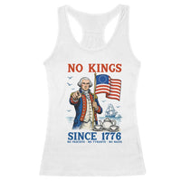 American Patriot George Washington No Kings Racerback Tank Top Political Humor Gift