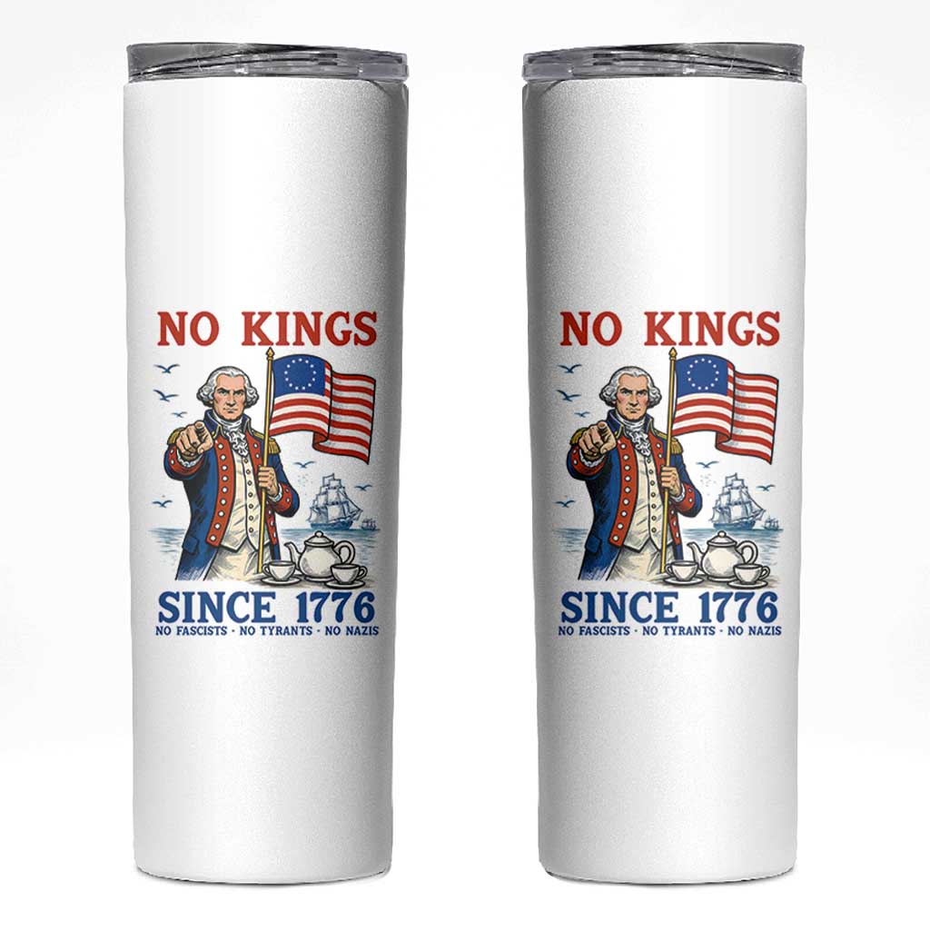 American Patriot George Washington No Kings Skinny Tumbler Political Humor Gift