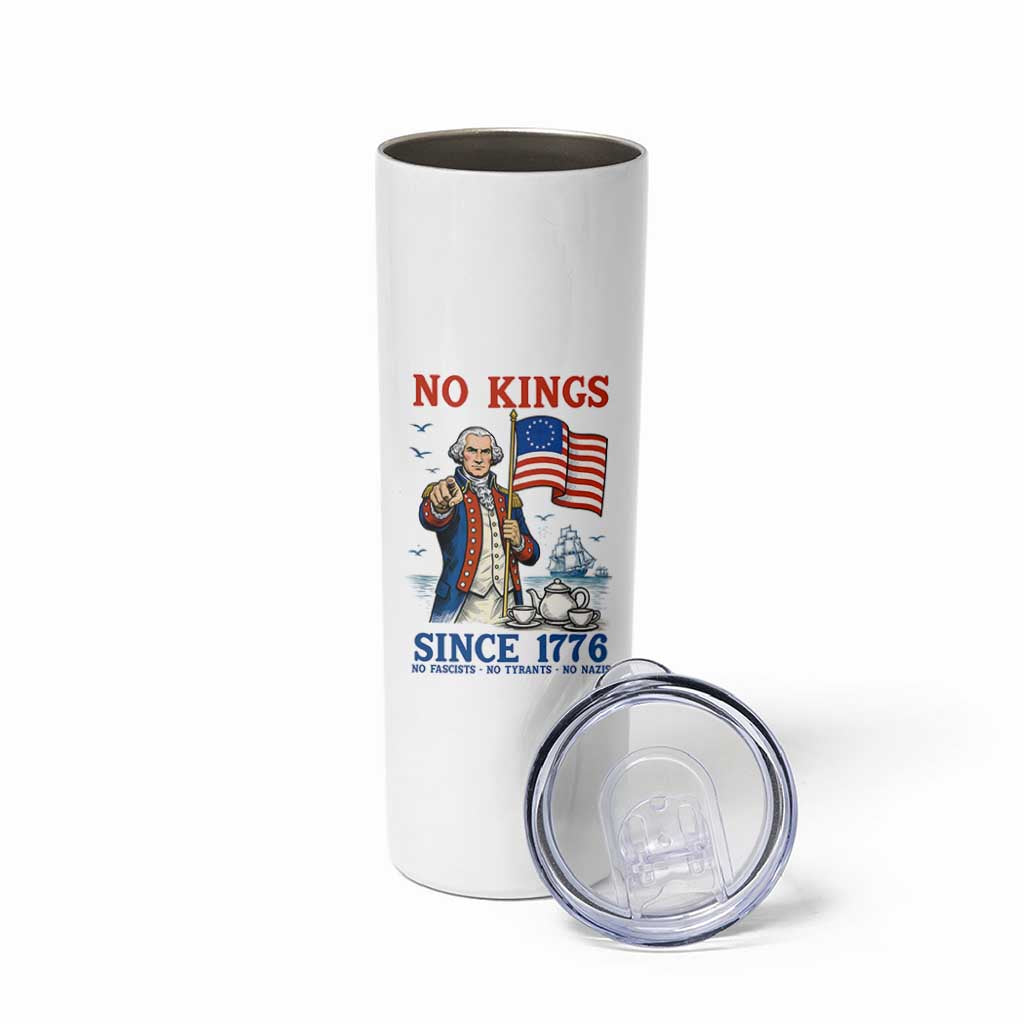 American Patriot George Washington No Kings Skinny Tumbler Political Humor Gift