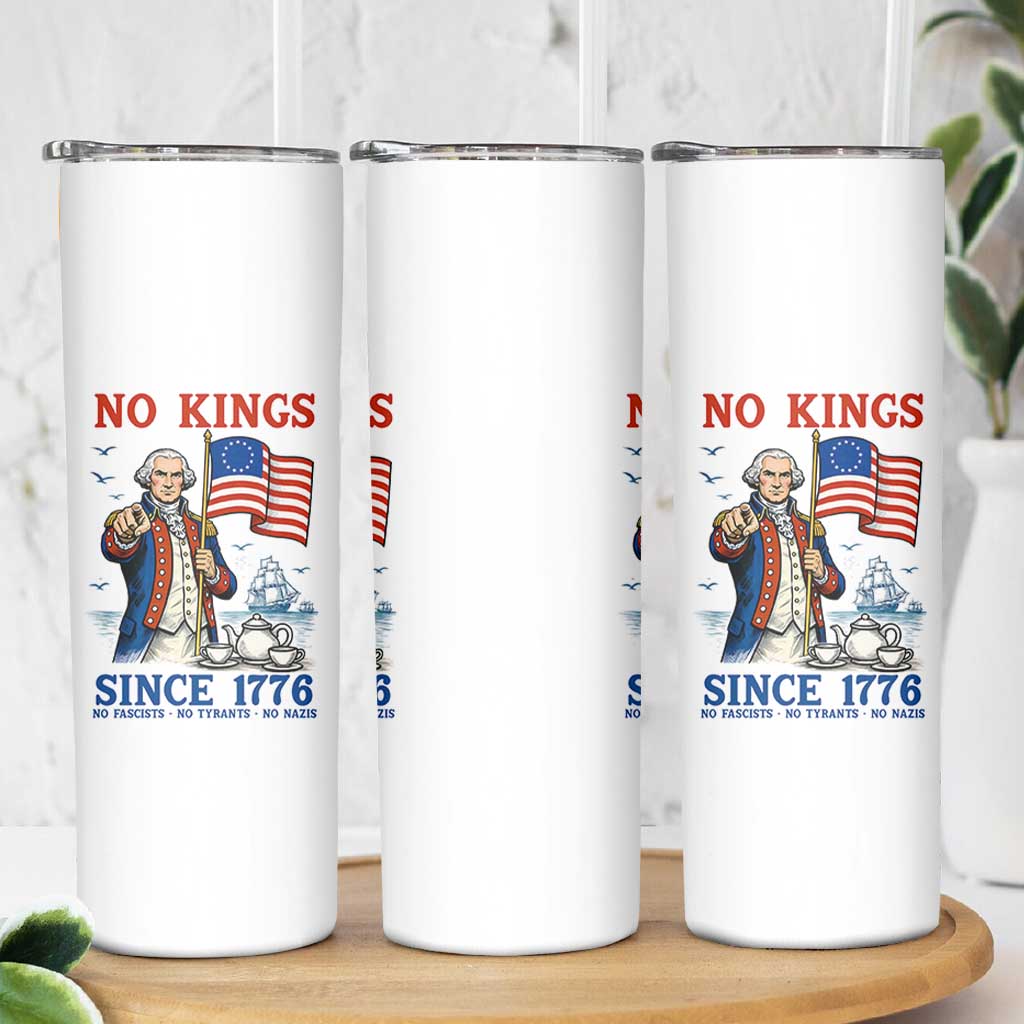 American Patriot George Washington No Kings Skinny Tumbler Political Humor Gift