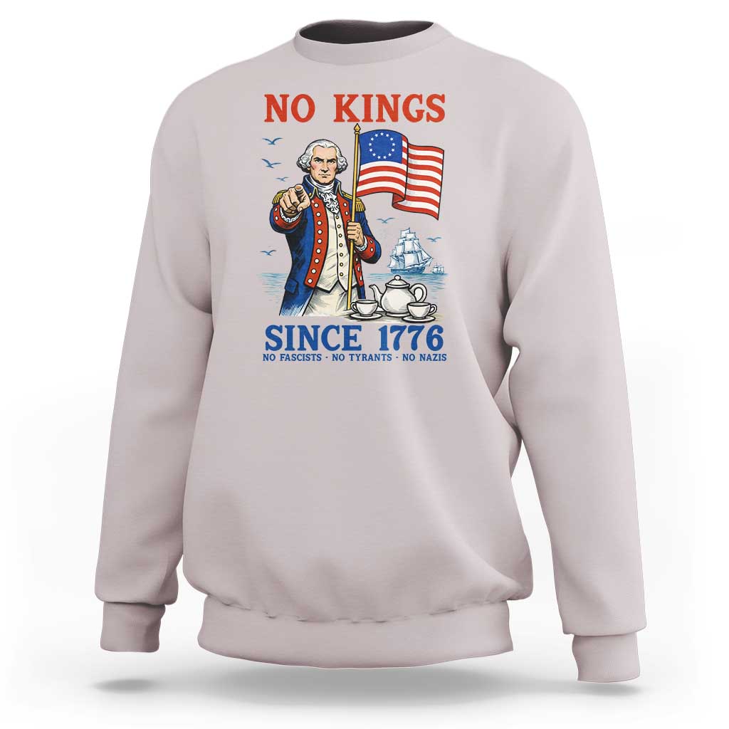 American Patriot George Washington No Kings Sweatshirt Political Humor Gift