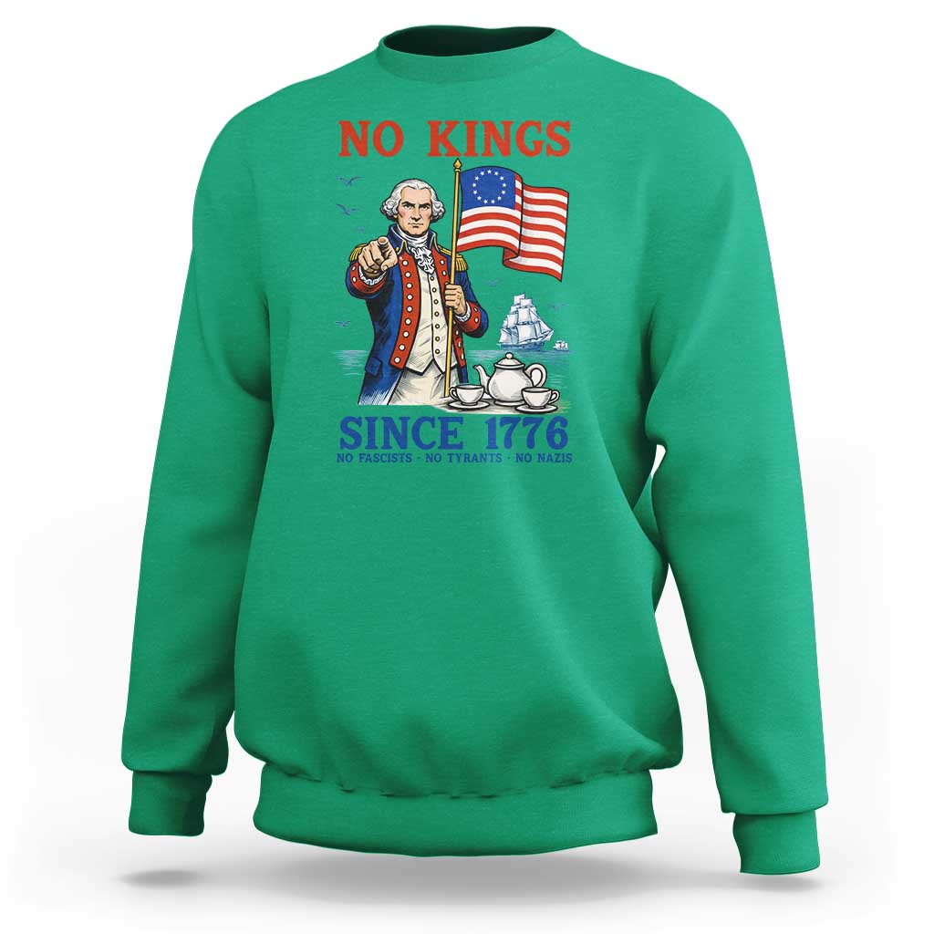 American Patriot George Washington No Kings Sweatshirt Political Humor Gift
