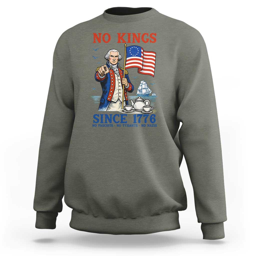 American Patriot George Washington No Kings Sweatshirt Political Humor Gift