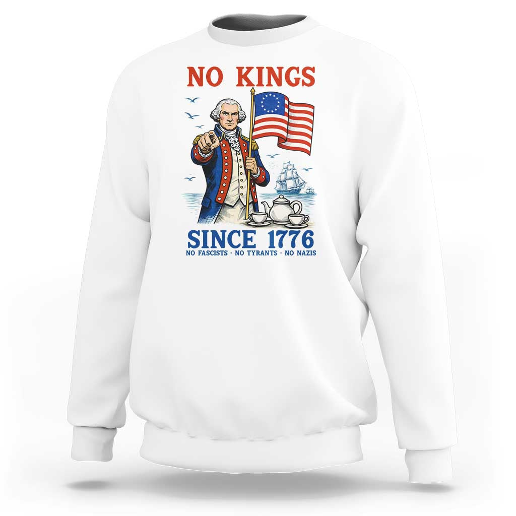 American Patriot George Washington No Kings Sweatshirt Political Humor Gift