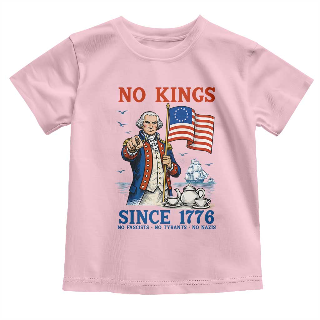 American Patriot George Washington No Kings Toddler T Shirt Political Humor Gift