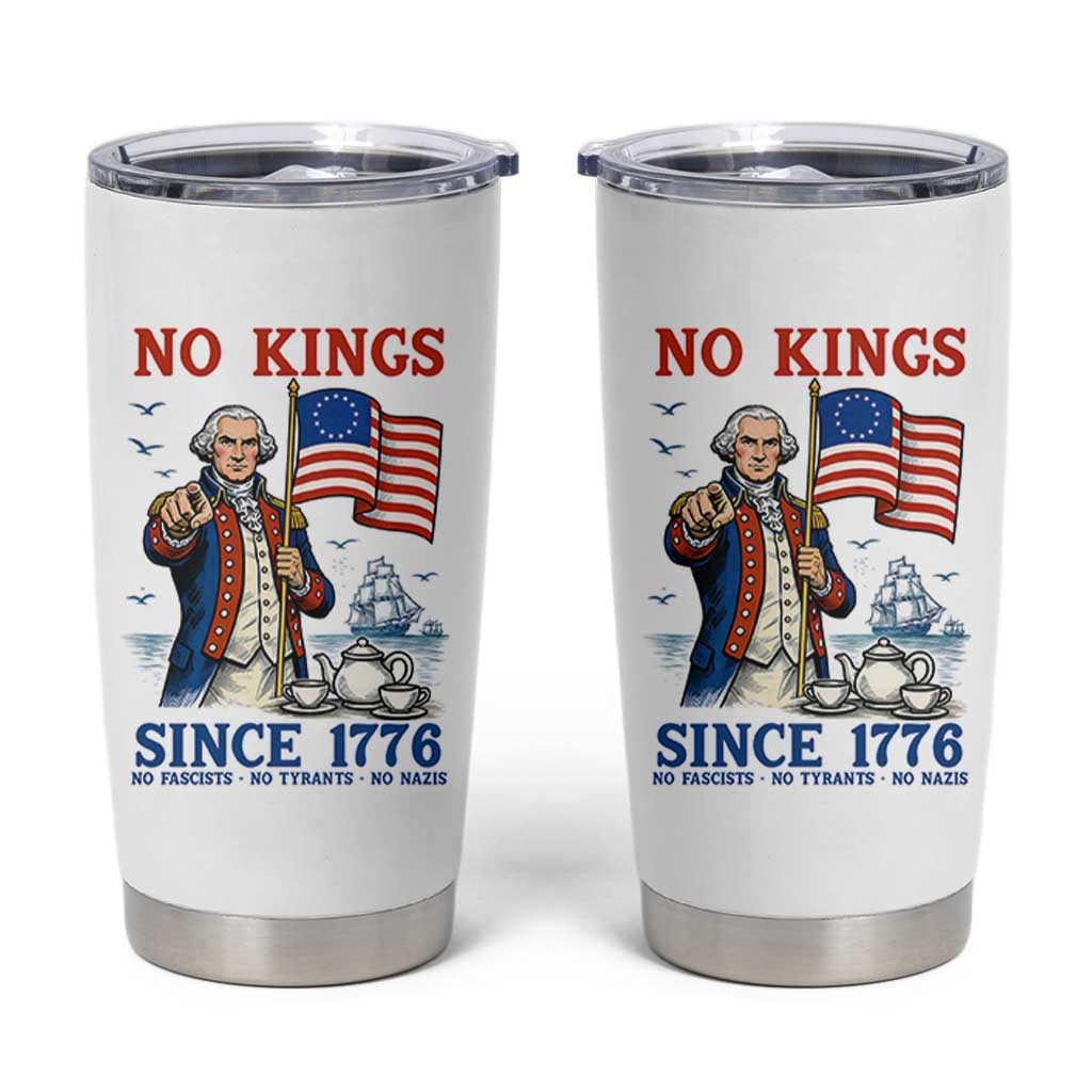 American Patriot George Washington No Kings Tumbler Cup Political Humor Gift