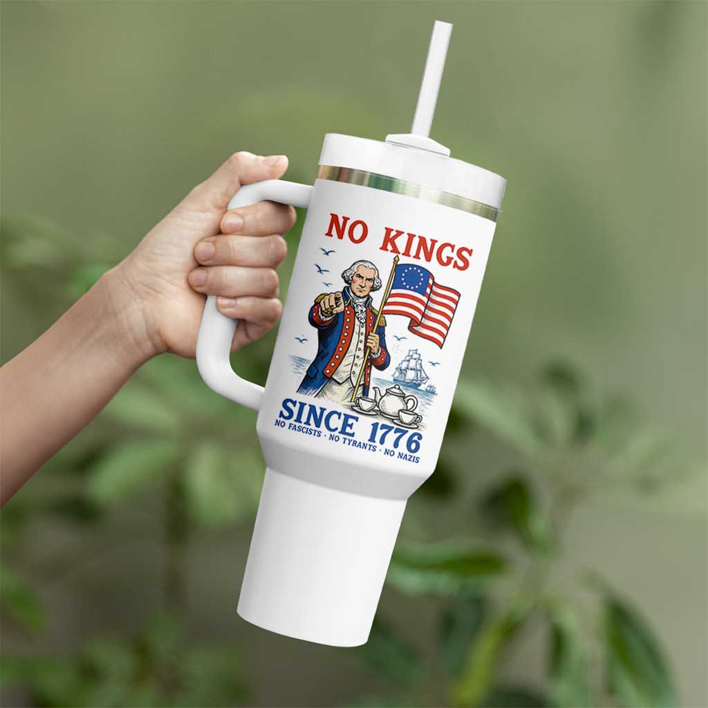 American Patriot George Washington No Kings Tumbler With Handle Political Humor Gift
