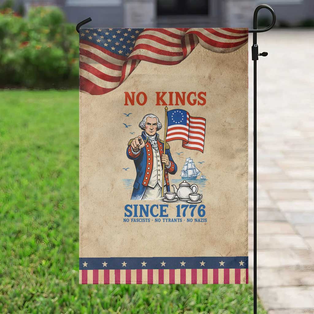 American Patriot George Washington No Kings Garden Flag Political Humor Gift