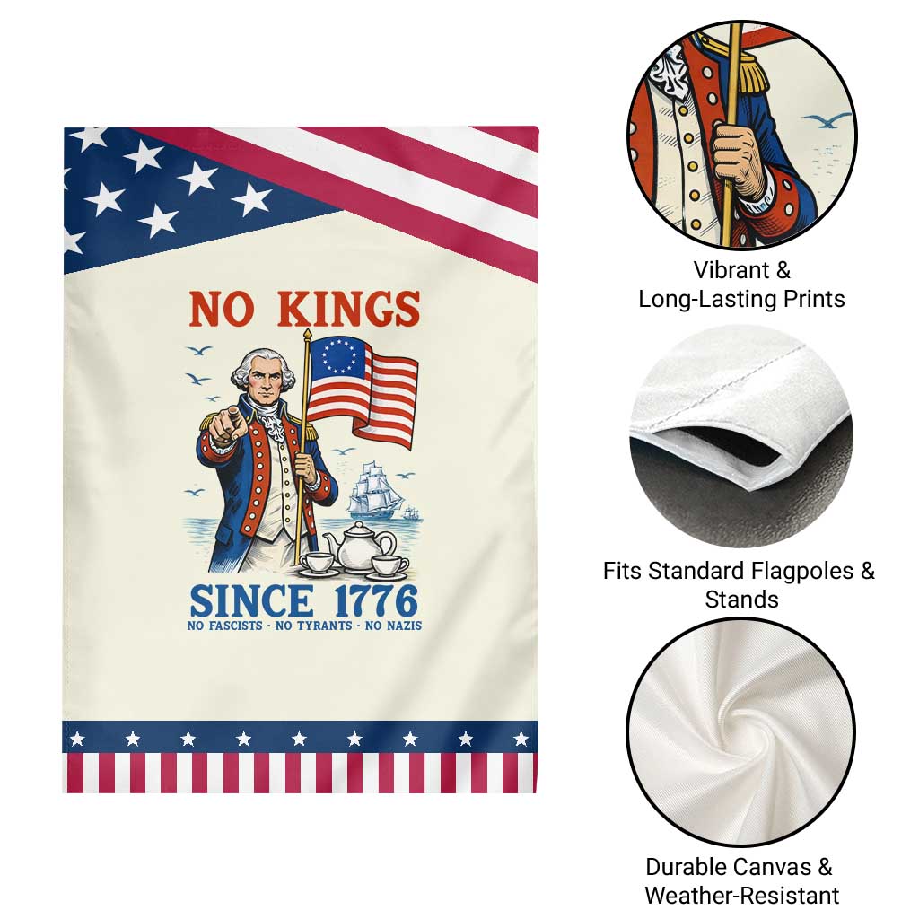 American Patriot George Washington No Kings Garden Flag Political Humor Gift