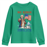 American Patriot George Washington No Kings Youth Sweatshirt Political Humor Gift