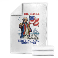 We The People Serve No Kings Throw Blanket Funny George Washington Protest