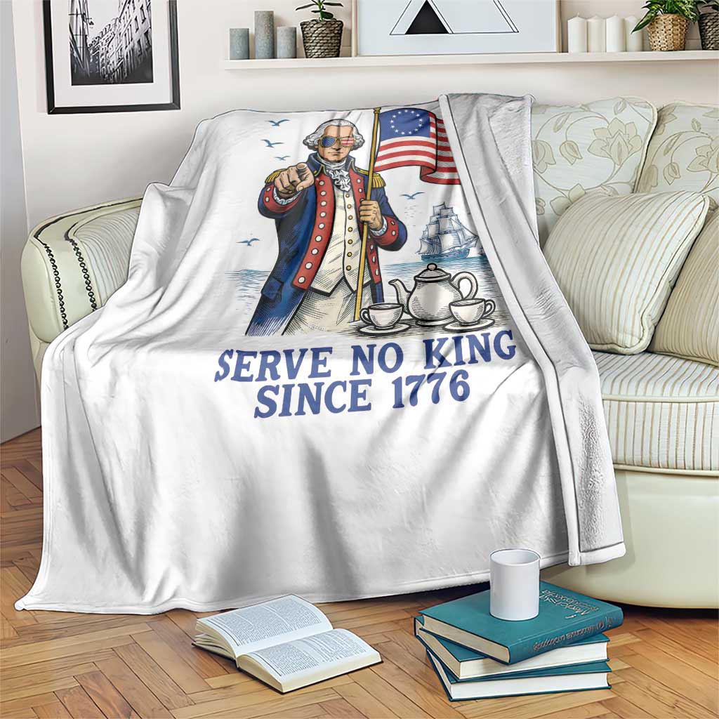 We The People Serve No Kings Throw Blanket Funny George Washington Protest