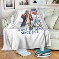 We The People Serve No Kings Throw Blanket Funny George Washington Protest