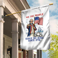 We The People Serve No Kings Garden Flag Funny George Washington Protest