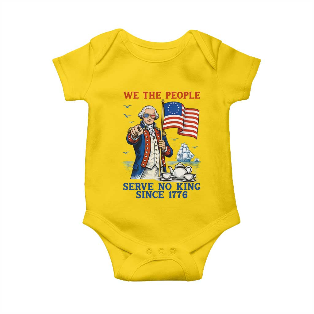 We The People Serve No Kings Baby Onesie Funny George Washington Protest