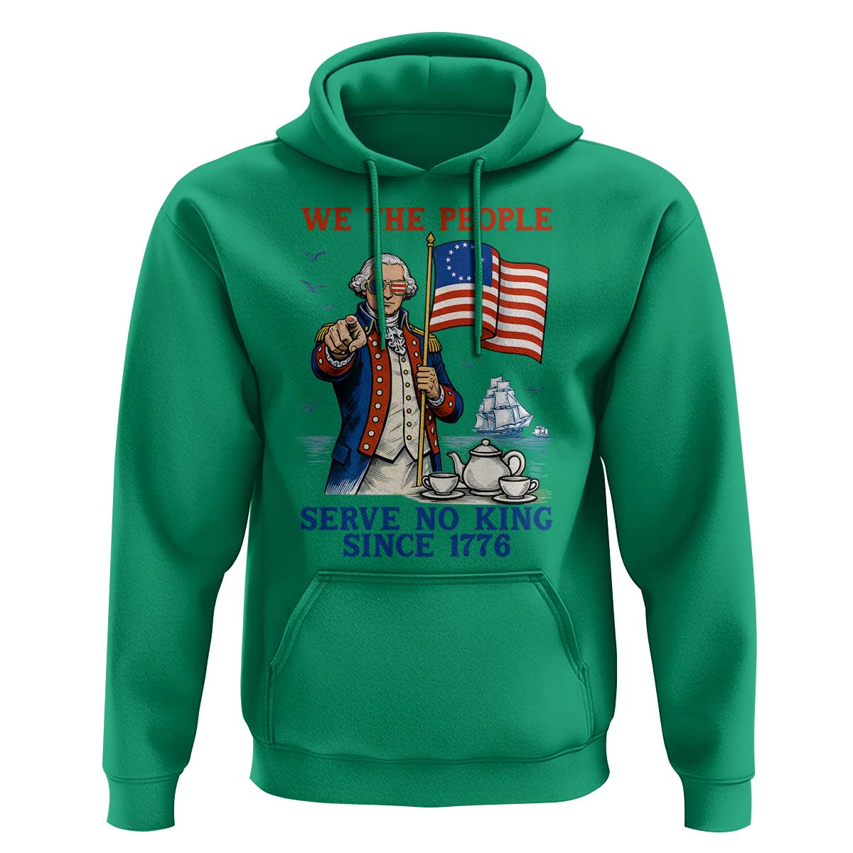We The People Serve No Kings Hoodie Funny George Washington Protest