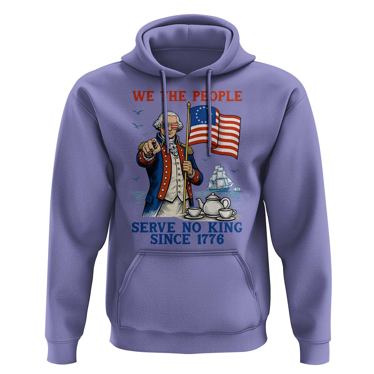 We The People Serve No Kings Hoodie Funny George Washington Protest