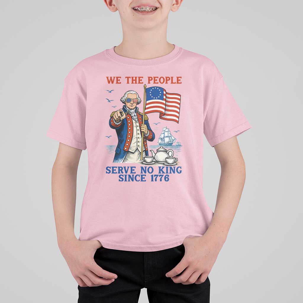 We The People Serve No Kings T Shirt For Kid Funny George Washington Protest