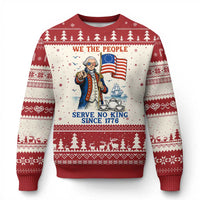 We The People Serve No Kings Ugly Christmas Sweater Funny George Washington Protest