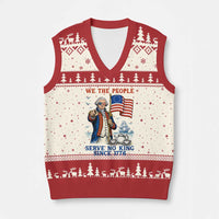We The People Serve No Kings V-Neck Knit Sweater Vest Funny George Washington Protest