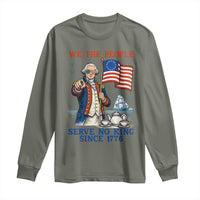 We The People Serve No Kings Long Sleeve Shirt Funny George Washington Protest